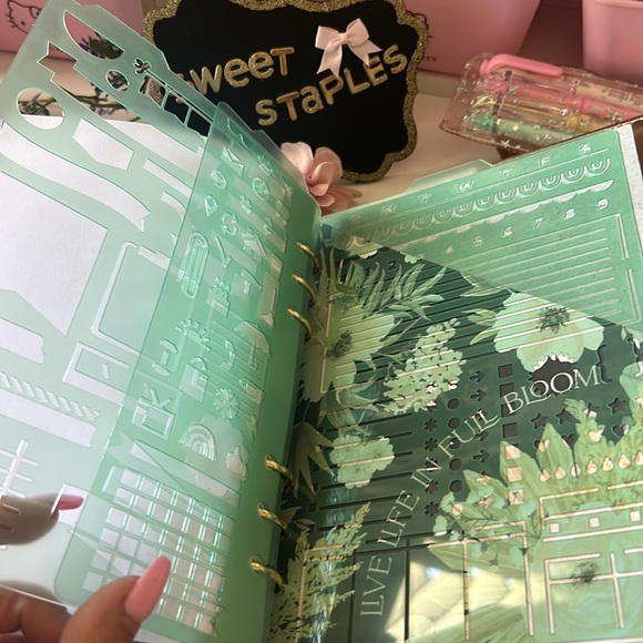 Inhale Exhale Agenda 52 Rose Gold Planner Binder with Planner stickers - Picture 4 of 11